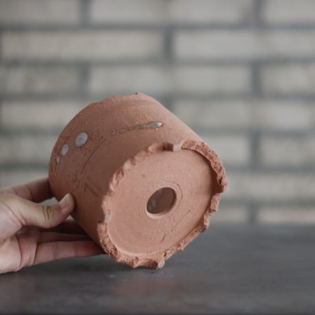 N/OH / コロ鉢 / Persimmon＋ dripping / S (4.5号)  no.1102-67