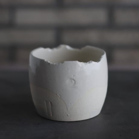 N/OH / コロ鉢-Strokes / White × White / SS (3.5号)  no.503-308