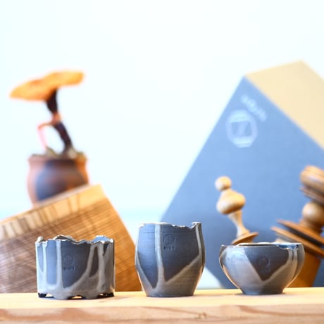 N/OH / コロ鉢 / RUNNY GREY / 2号 / 3pieces Set (box付き)   no.121009
