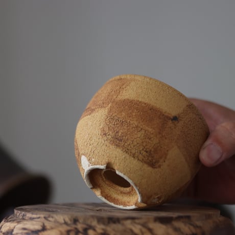 Masato Akutsu〝crack ocher″ / humanity pot    no.609-27