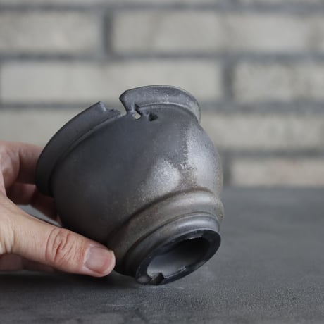 takero pot / mushikui / 炭化焼成 (3号)  no.531-93