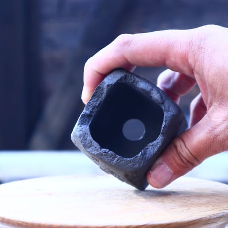 N/OH   石コロ鉢    2号   ／ リッチブラック    no.12433