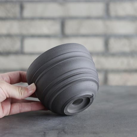takero pot / ヤキシメ クロ (4号)   no.208-28