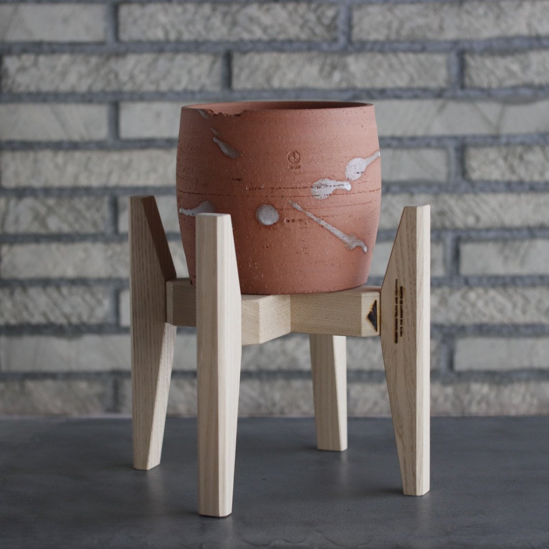 backsideworks DADA chari wt17 2個セット 植木鉢 YAMADAI'｜スタンド (くりの木) / L no.524-15 | 芽の巣山