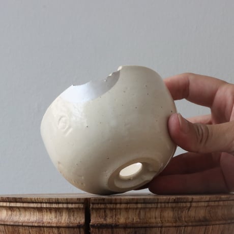 N/OH / コロ鉢 / white＋Moon / XS (3.5号)   no.504-140