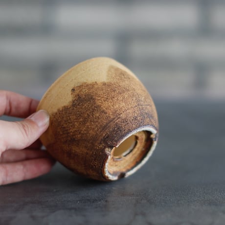 Masato Akutsu / crack ocher / humanity pot (3号)  no.824-25