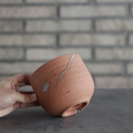 N/OH / コロ鉢 / Persimmon + dripping / S (4.5号)  no.426-4