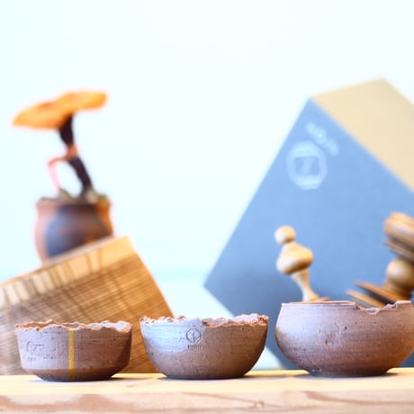 N/OH / コロ鉢 / Persimmon / 2号 / 3pieces Set (box付き)  no.121030