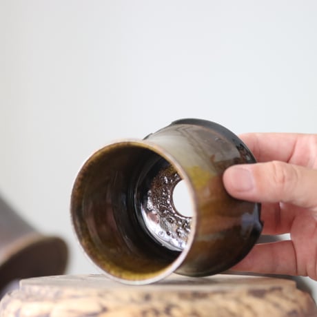 Masato Akutsu〝brown glaze″ / humanity pot    no.609-19