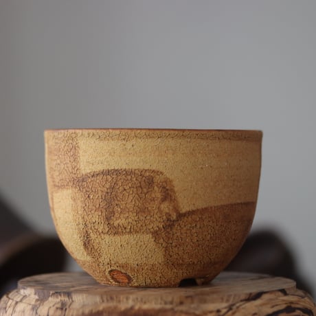 Masato Akutsu〝crack ocher″ / humanity pot    no.609-35