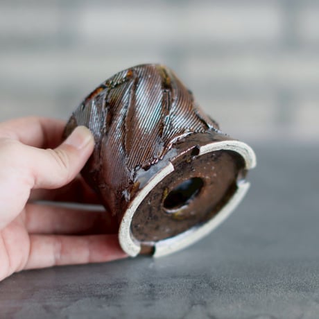 Masato Akutsu / brown glaze / humanity pot (2.5号)  no.824-40