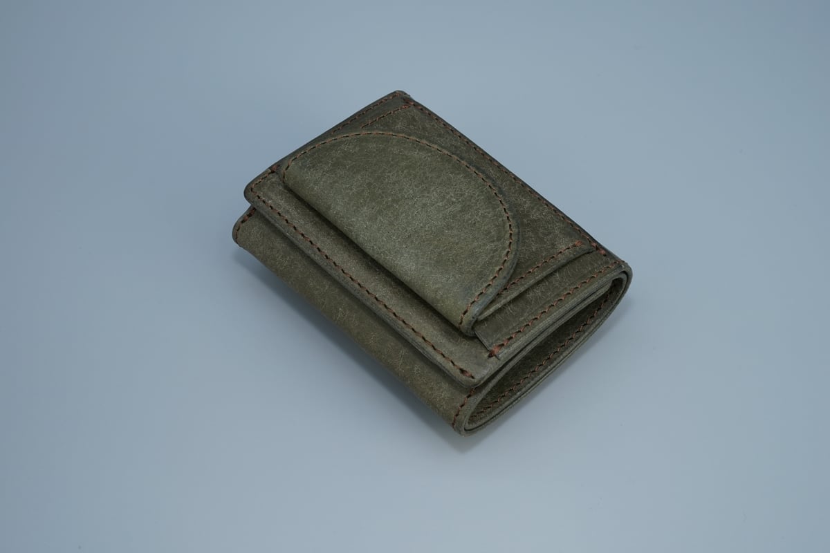 三つ折りウォレット グレー | marume.store
