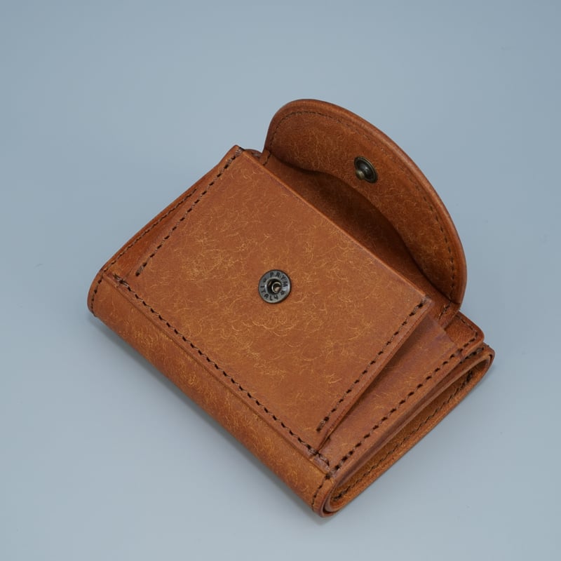 三つ折りウォレット キャメル | marume.store