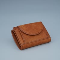 グレー 革 三つ折り財布 三つ折りウォレット グレー | marume.store