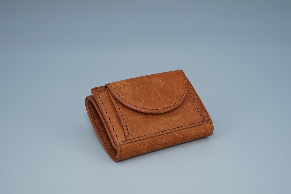 三つ折りウォレット キャメル | marume.store