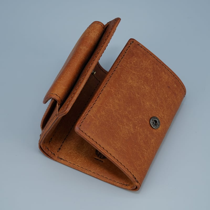 三つ折りウォレット キャメル | marume.store