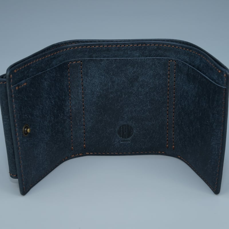 三つ折りウォレット ネイビー | marume.store
