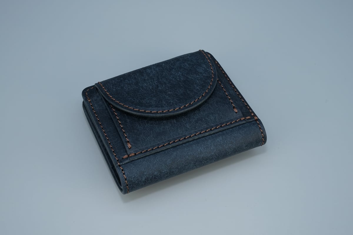 【marco】ミニ財布（ネイビー） marco】ミニ財布（ネイビー） ネイビーのみ】三つ折り財布 メンズ