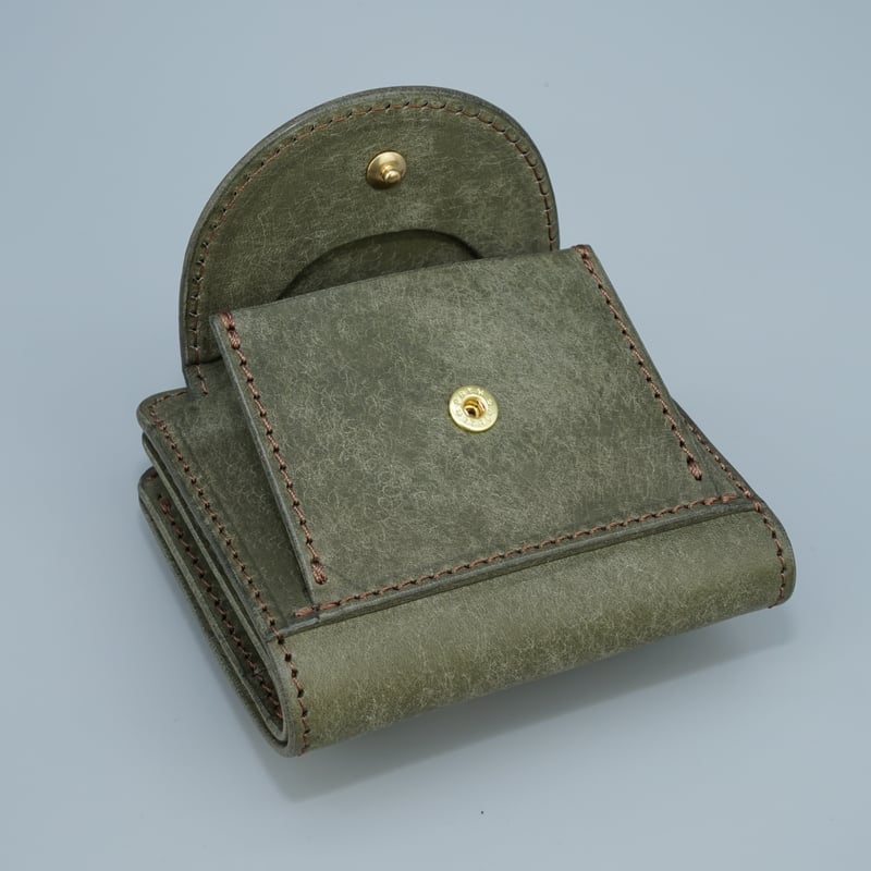 二つ折りウォレット＜小＞ グレー | marume.store