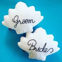 Wedding Pair Shell Cushions♡ウェディングペアシェルクッション Braide Groom文字入り