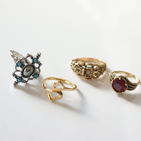 Special price【スペシャルプライス】ミラベラ  ターコイズ ブラック ストーン リング / ヴィンテージジュエリー・アクセサリー