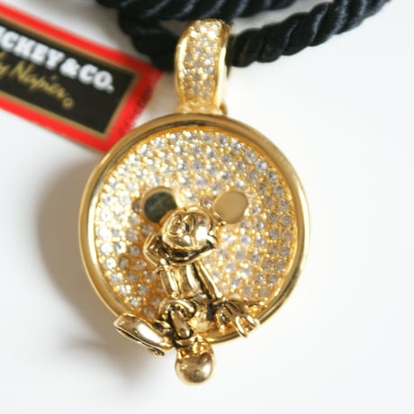 【New Vintage Stock】NAPIERネイピア DISNEY ディズニー ミッキー  ラインストーン ネックレス / ヴィンテージ・コスチュームジュエリー