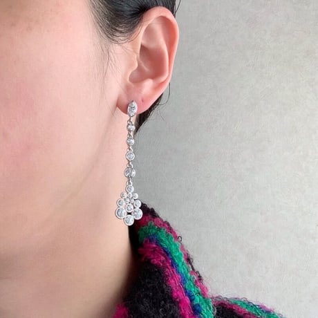 GIVENCHYジバンシィ ラインストーン  ロング ピアス / ヴィンテージ・コスチュームジュエリー