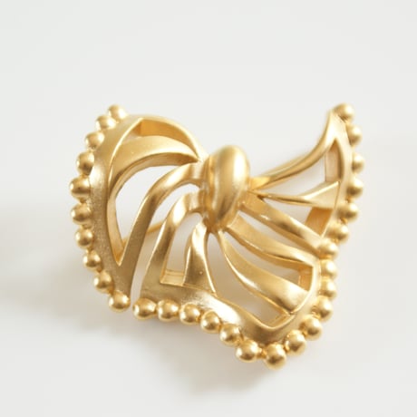 NINA RICCIニナリッチ  ぺルレリボン マットゴールド ブローチ/ ヴィンテージアクセサリー