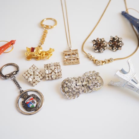【フランス買付】  PAT.PENDアールデコ ラインストーン ドレスクリップ ブローチ/ ヴィンテージ・アンティークジュエリー