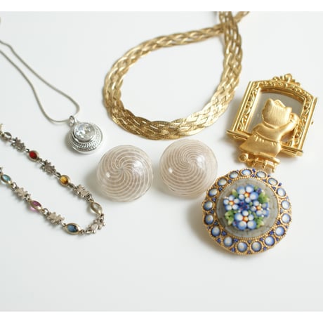 【アメリカ買付】 イタリア製 シルバー925 編み込み ネックレス/ ヴィンテージジュエリー ・アクセサリー