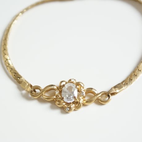 イギリス買付 オーバルラインストーンブレスレット / ヴィンテージジュエリー・アクセサリー