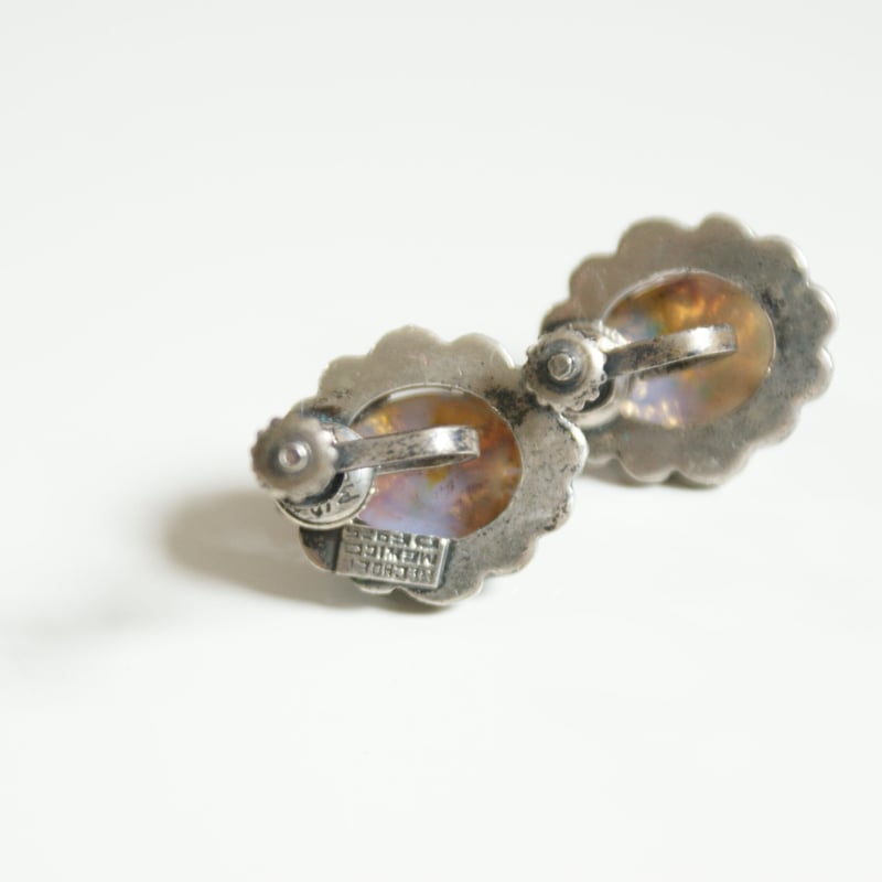 Silver925 メキシカンジュエリー オパールガラス イヤリング Silver925 メキシカンジュエリー オパールガラス イヤリング