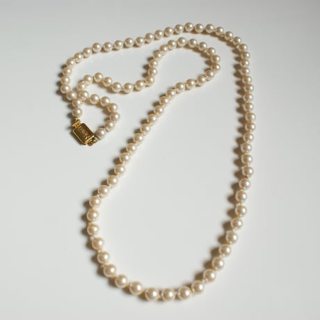 【アメリカ買付】MONETモネ  アイボリーガラスパール ロングネックレス/ ヴィンテージアクセサリー