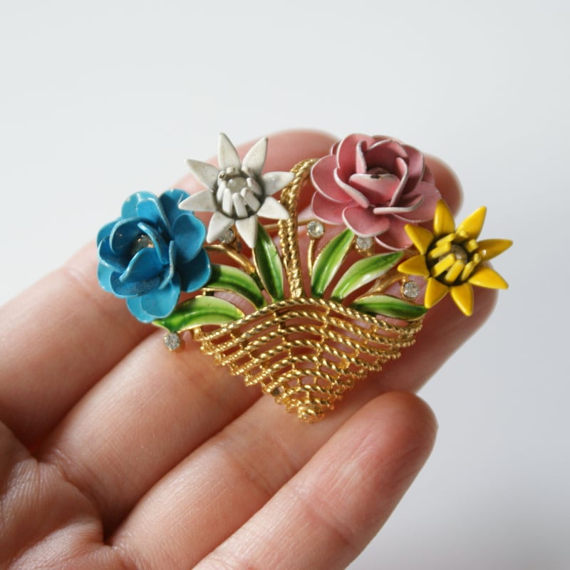 TRIFARIトリファリ カラフルエナメル フラワーバスケット