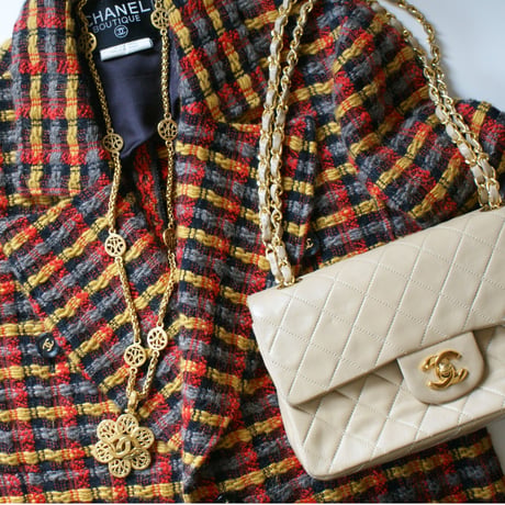 CHANELシャネル  95A ゴールド ココマーク フラワー ロングネックレス 箱BOX付 / ヴィンテージアクセサリー