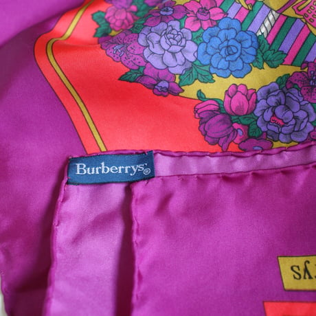 BURBERRYS バーバリー イタリア製 シルク メリーゴーランド スカーフ/ ヴィンテージ レディース ファッション