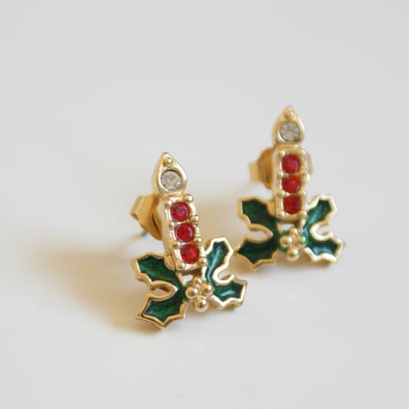 AVONエイボン ヒイラギ キャンドル ピアス/ ヴィンテージジュエリー・アクセサリー