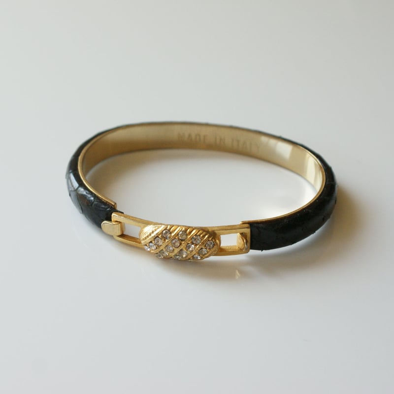 MADE IN ITAlYイタリア製 ラインストーン バングル ブレスレット  