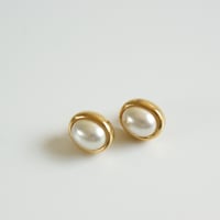 【アメリカ買付】オーバルパール ミニピアス/ ヴィンテージジュエリー・アクセサリー