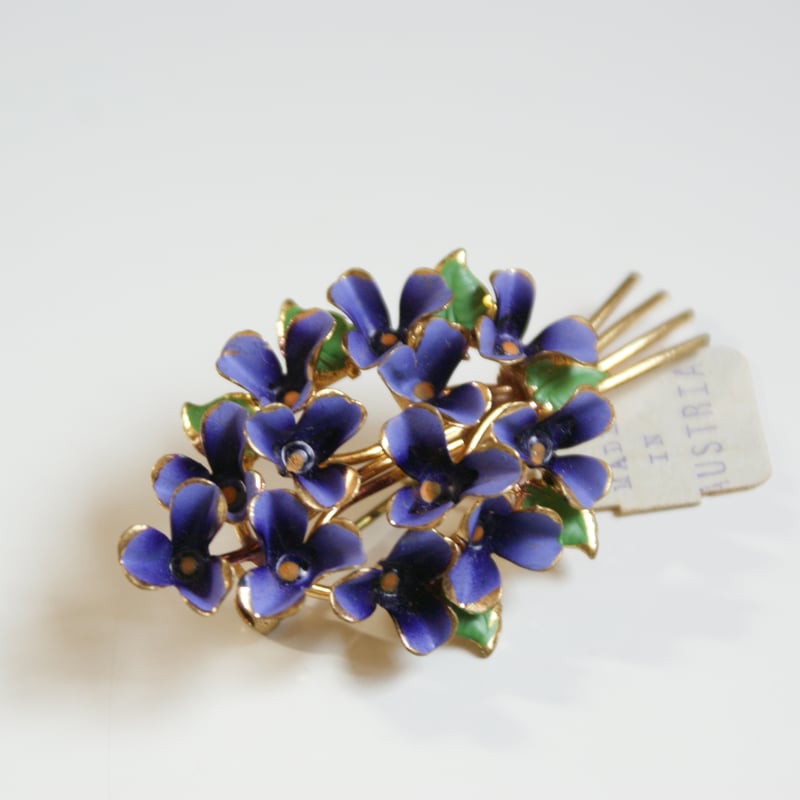 スミレ ブーケ パープル エナメル ブローチ/ ヴィンテージ
