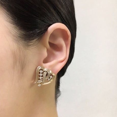 Special price【スペシャル プライス】TRIFARIクラウントリファリ アルフレッド・フィリップPAT.PEND ダブルハート イヤリング / ヴィンテージ・コスチュームジュエリー