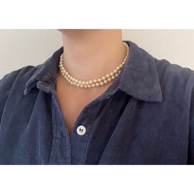 ヴィンテージ　パール系ロングネックレス　（５０年まえくらいのものです） アメリカ買付】MONETモネ アイボリーガラスパール ロング