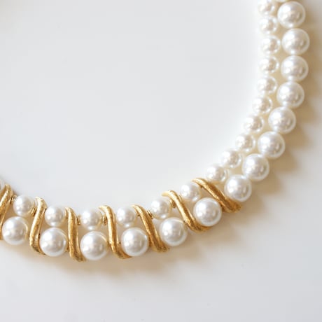 NAPIERネイピア パール 2連 ネックレス デッドストック 未使用品/ ヴィンテージアクセサリー・コスチュームジュエリー