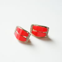 Special price【スペシャル プライス】レッド ルーサイト ラインストーン イヤリング / ヴィンテージアクセサリー