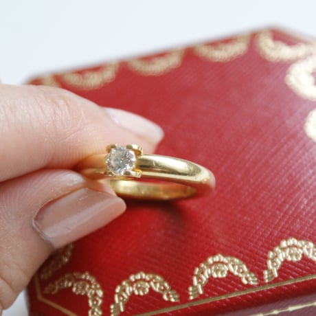 Cartier C ドゥ カルティエ K18YG  ゴールド ダイヤモンド ハート リング指輪 / ヴィンテージジュエリー