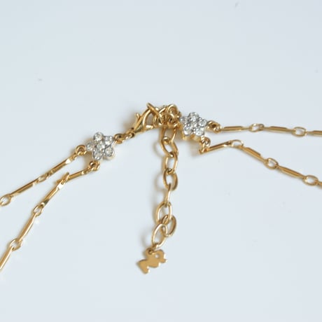 NINA RICCIニナリッチ ミニフラワー ラインストーン  ネックレス / ヴィンテージアクセサリー