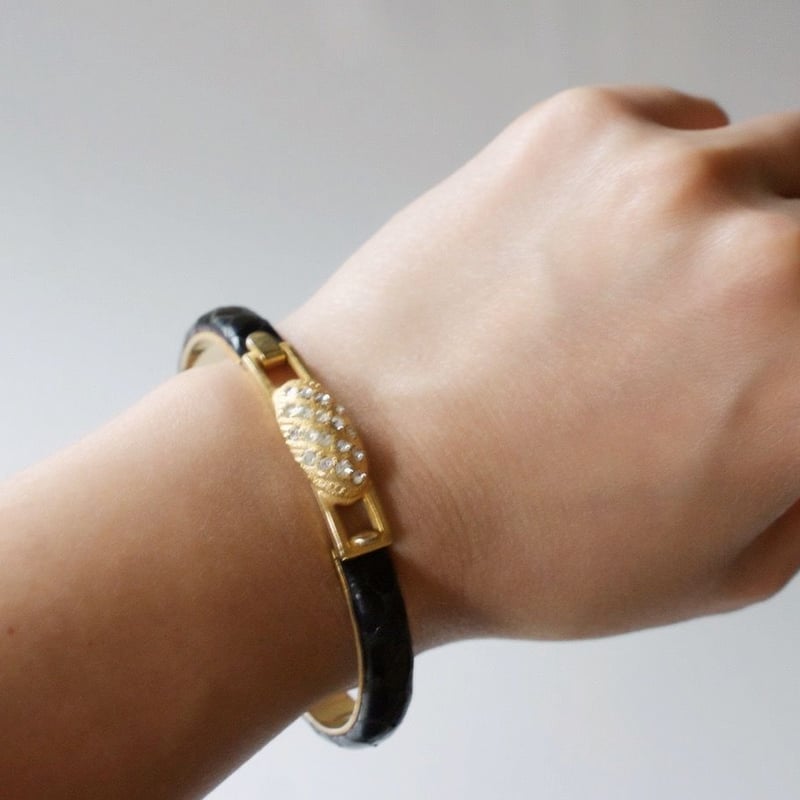 MADE IN ITAlYイタリア製 ラインストーン バングル ブレスレット  