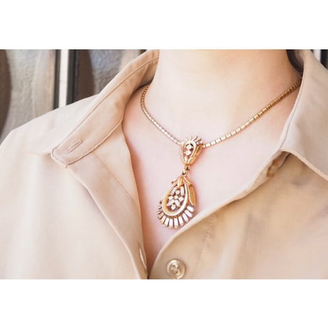 TRIFARIトリファリ アルフレッド・フィリップ  PAT.PEND ブローチ ネックレス/ ヴィンテージ・コスチュームジュエリー