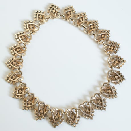 TRIFARIトリファリ /アルフレッド・フィリップ/ライムグリーン ラインストーン  ネックレス＆イヤリングセット/ ヴィンテージ・コスチュームジュエリー