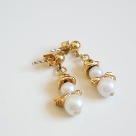 Special price【スペシャル プライス】AVONエイボン パール スノーマン 雪だるま ピアス/ ヴィンテージジュエリー・アクセサリー